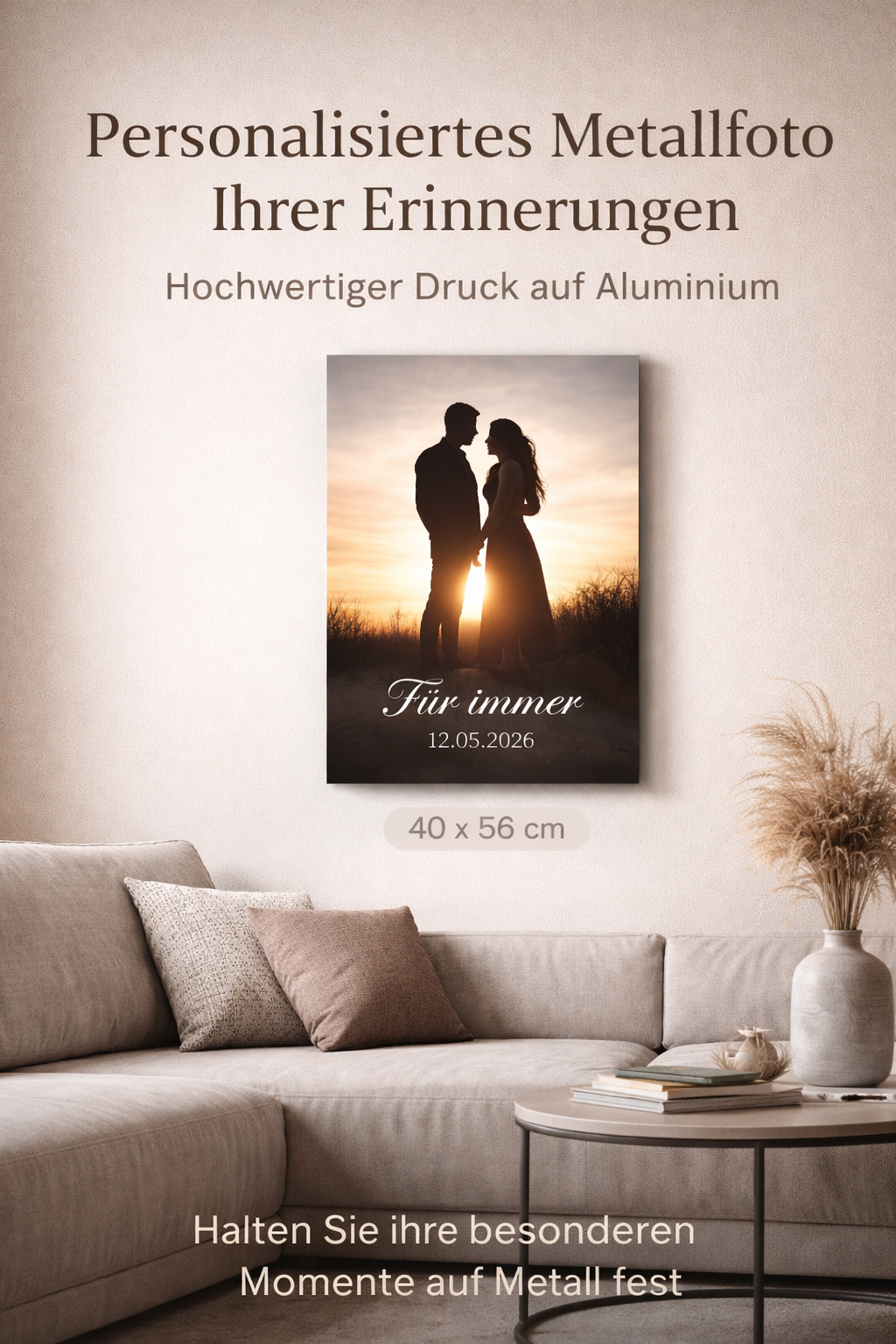 Personalisierte Metallkunst – Dein Foto (40x56 cm)