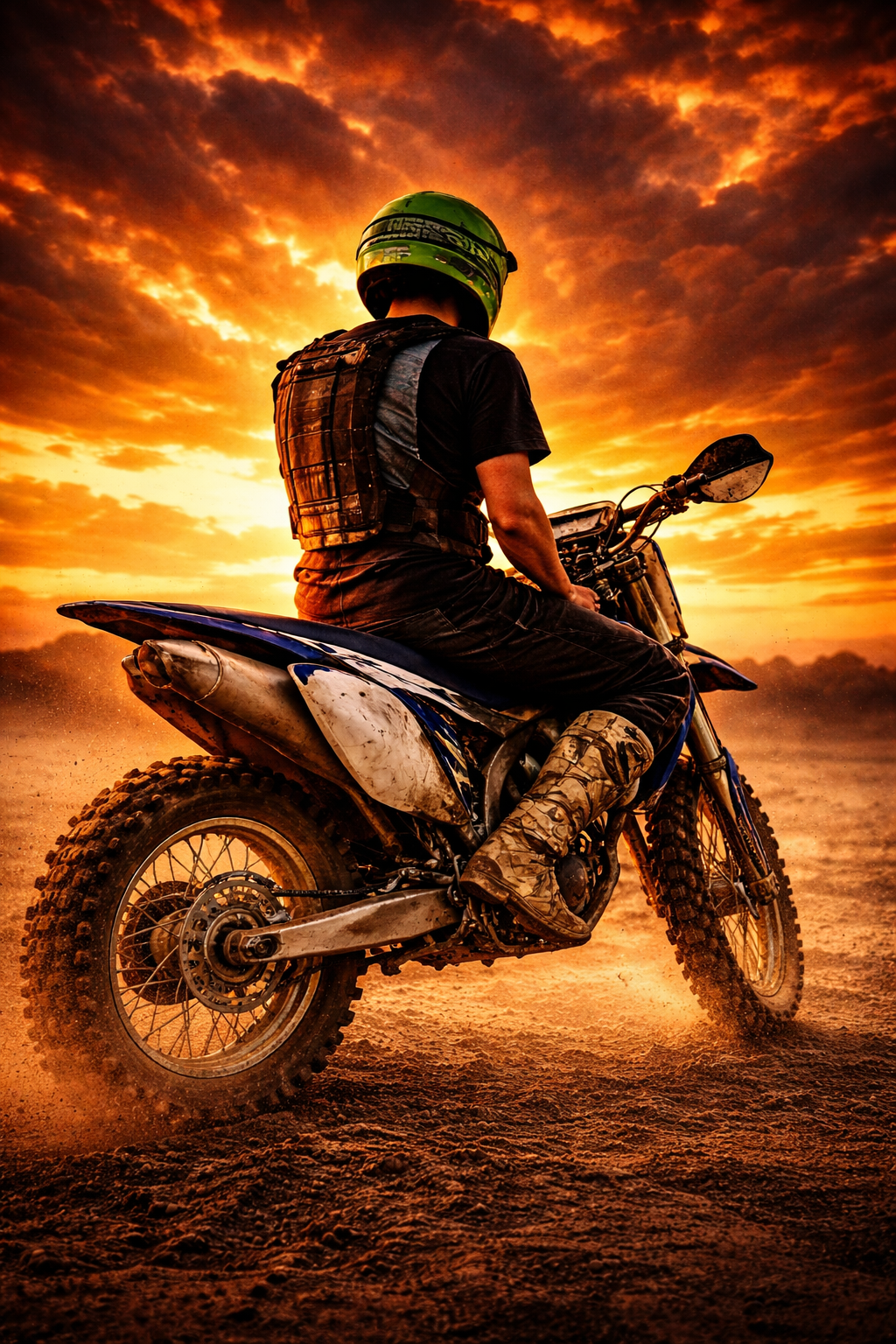 Motocross Sunset – Metallbild in 3 Größen (30x42 | 40x56 | 50x70 cm